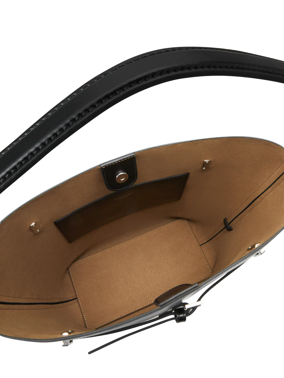 Black Belted Leather Tote Bag - Image 10