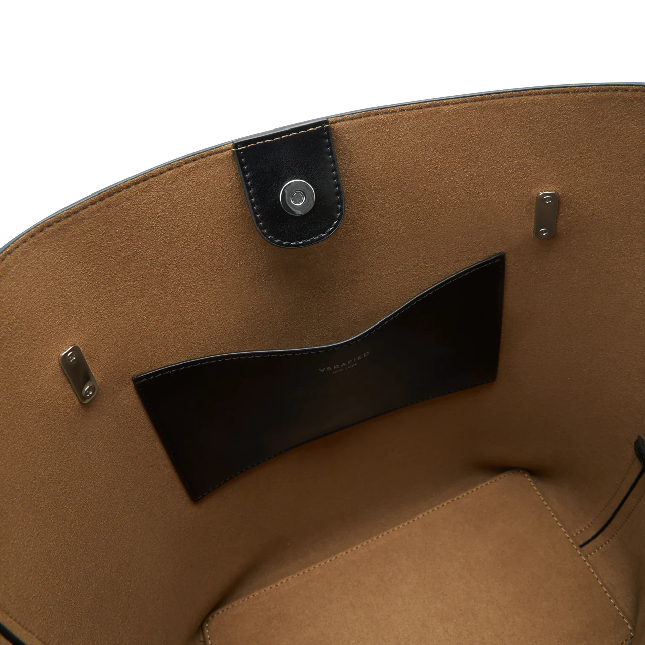 Black Belted Leather Tote Bag - Image 11