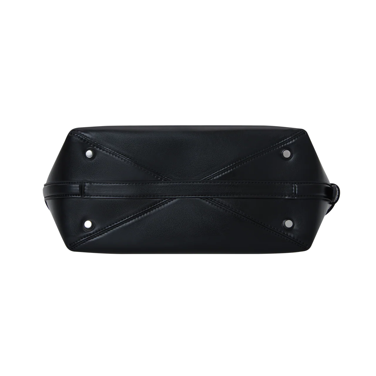 Black Belted Leather Tote Bag - Image 12