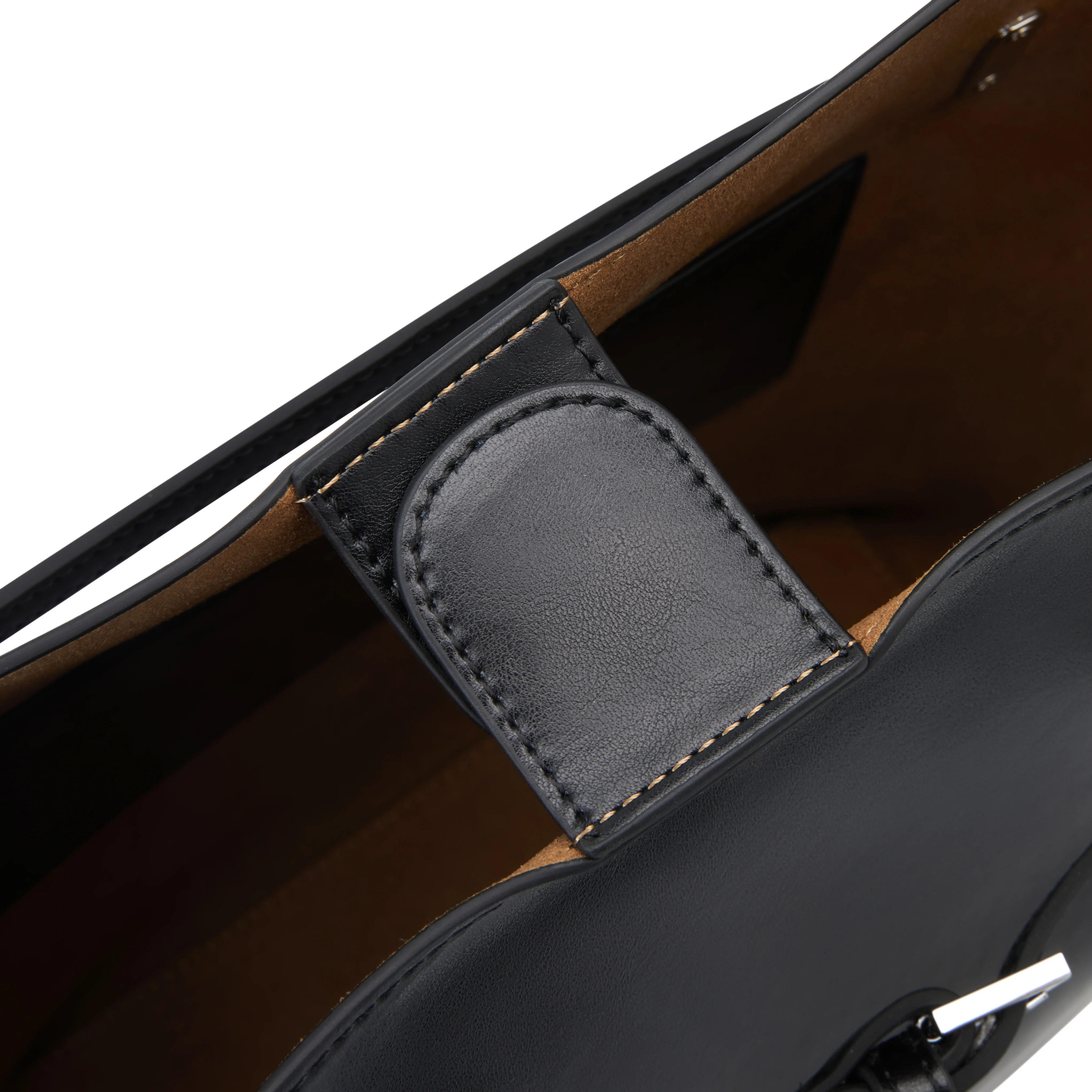 Black Belted Leather Tote Bag - Image 9