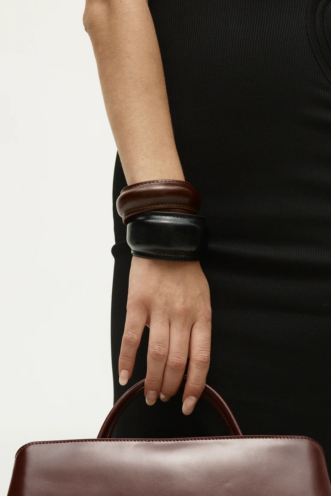 Brown Leather Cuff Bracelet - Image 5