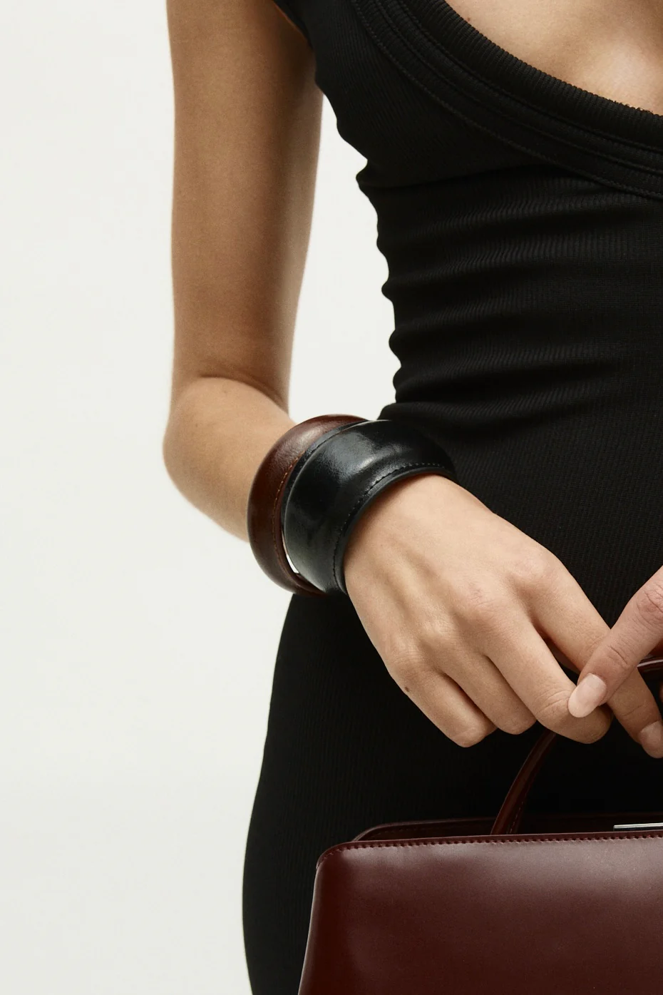 Brown Leather Cuff Bracelet - Image 7
