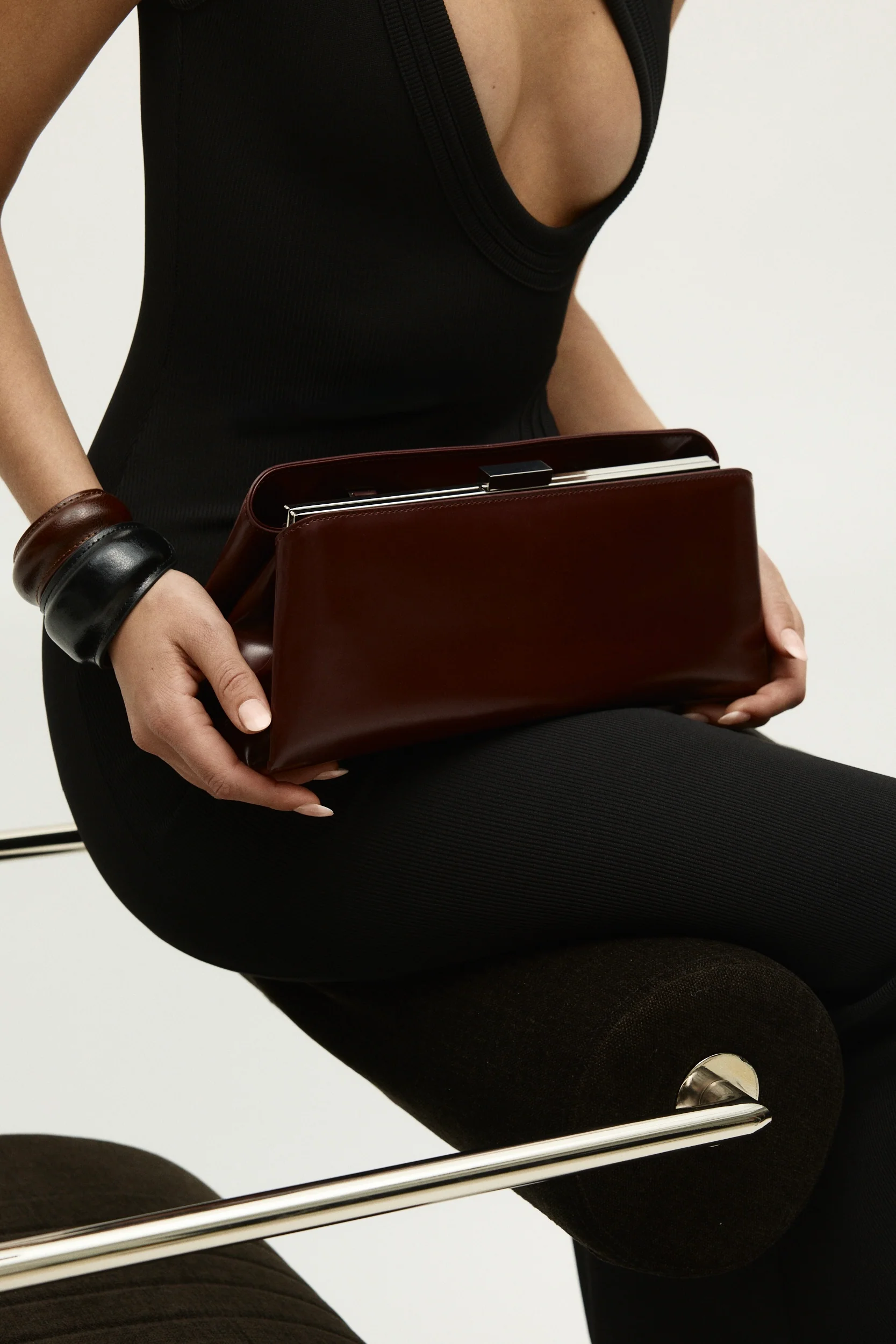 Brown Leather Cuff Bracelet - Image 8