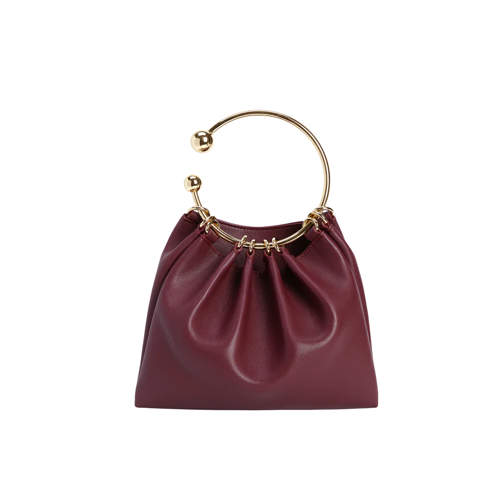 Burgundy Ring Handle Bag - Image 3