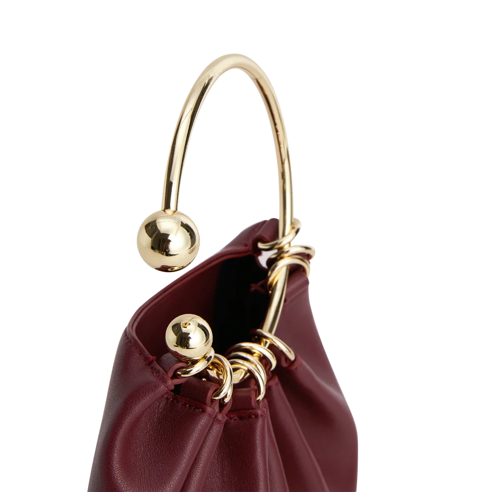 Burgundy Ring Handle Bag - Image 4