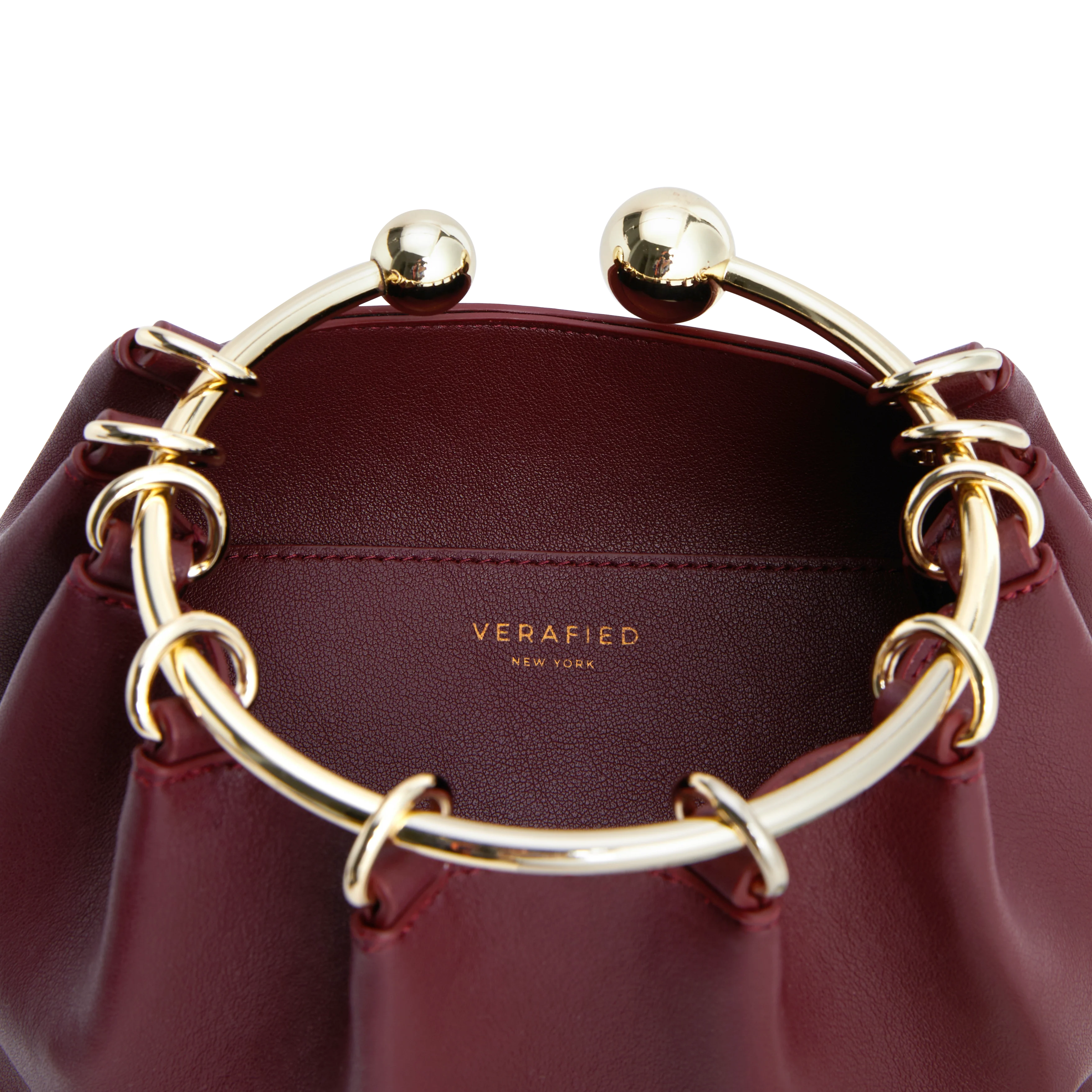 Burgundy Ring Handle Bag - Image 5