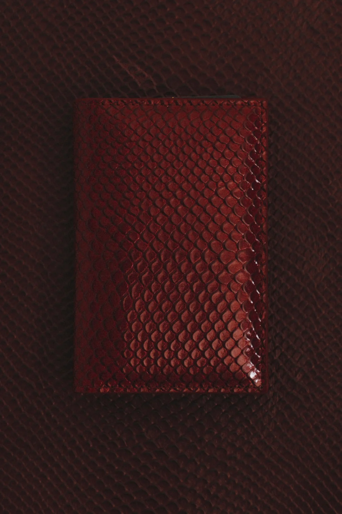 Maroon Python Embossed Wallet - Image 6
