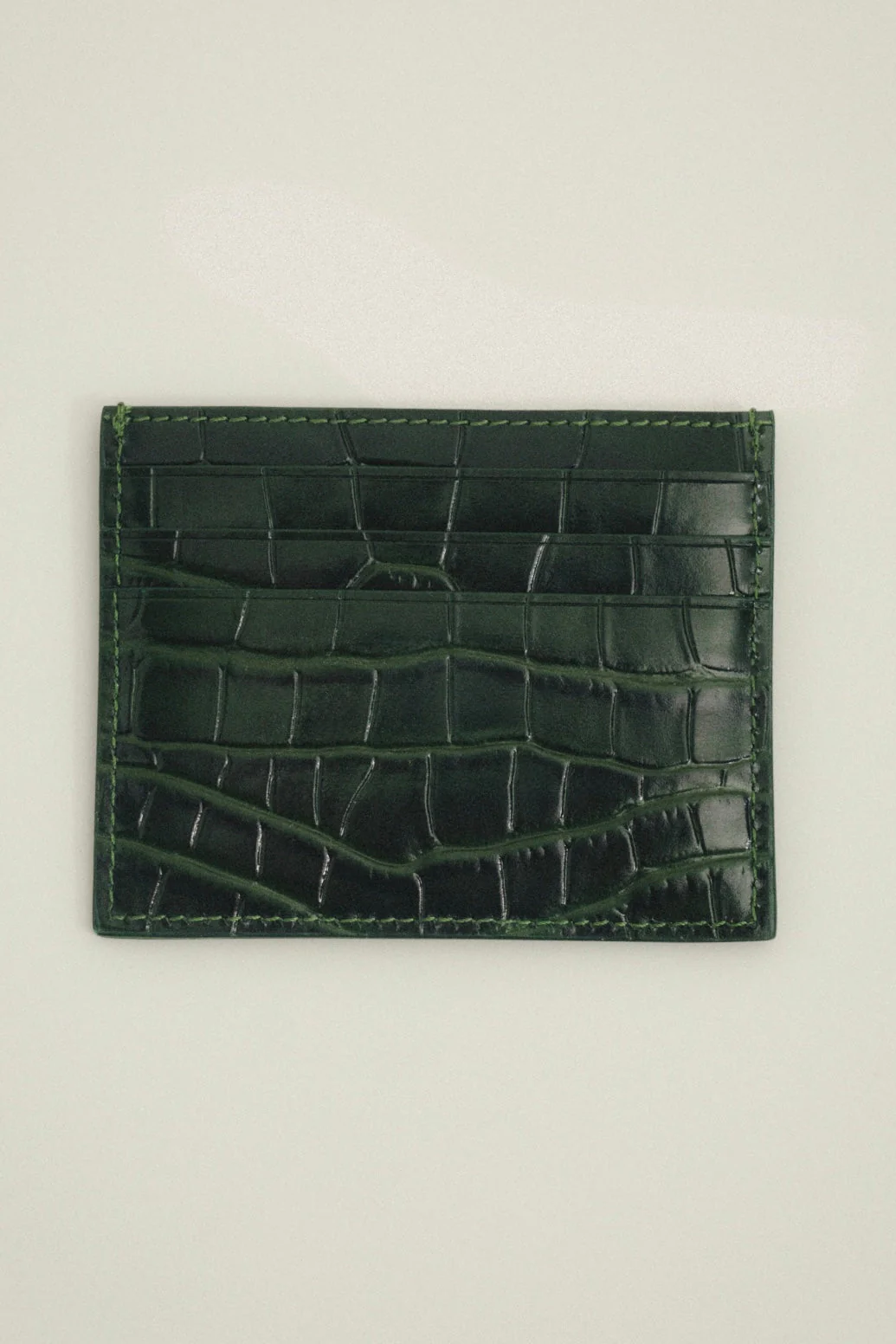 Emerald Croc Embossed Cardholder - Image 6