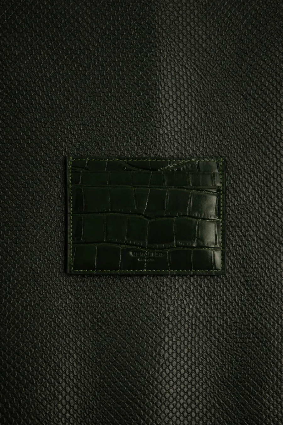 Emerald Croc Embossed Cardholder - Image 7