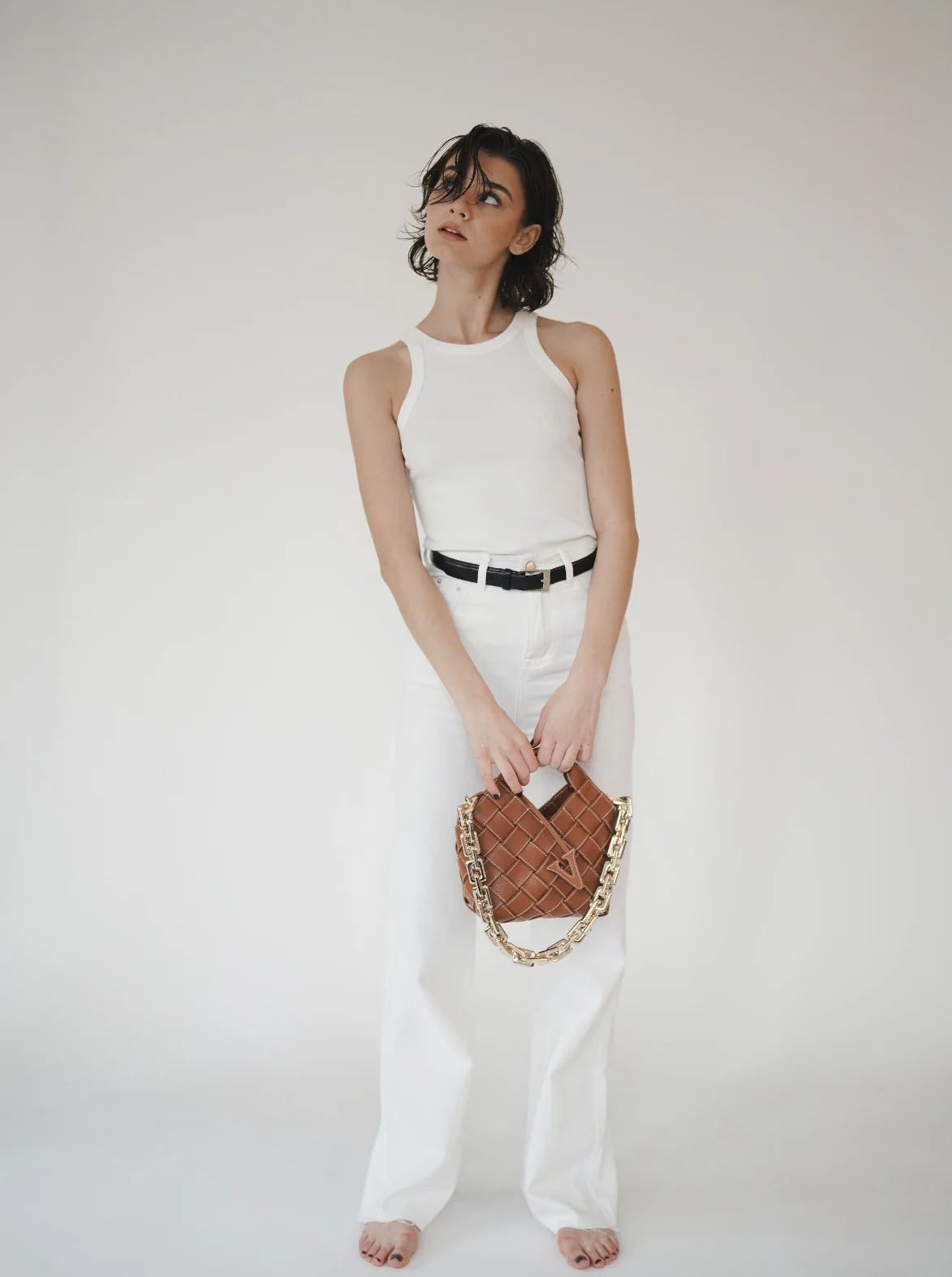 Caramel Woven Basket Bag - Image 14