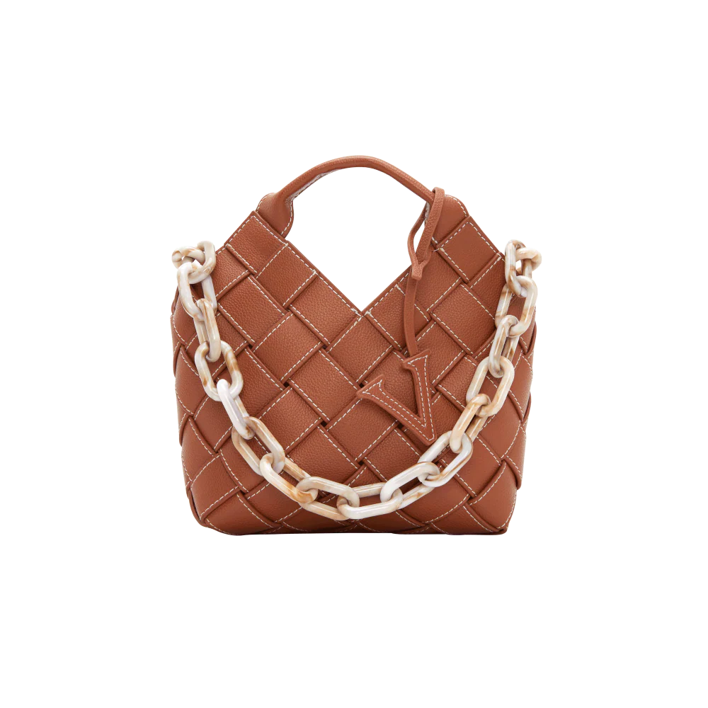 Caramel Woven Basket Bag - Image 17