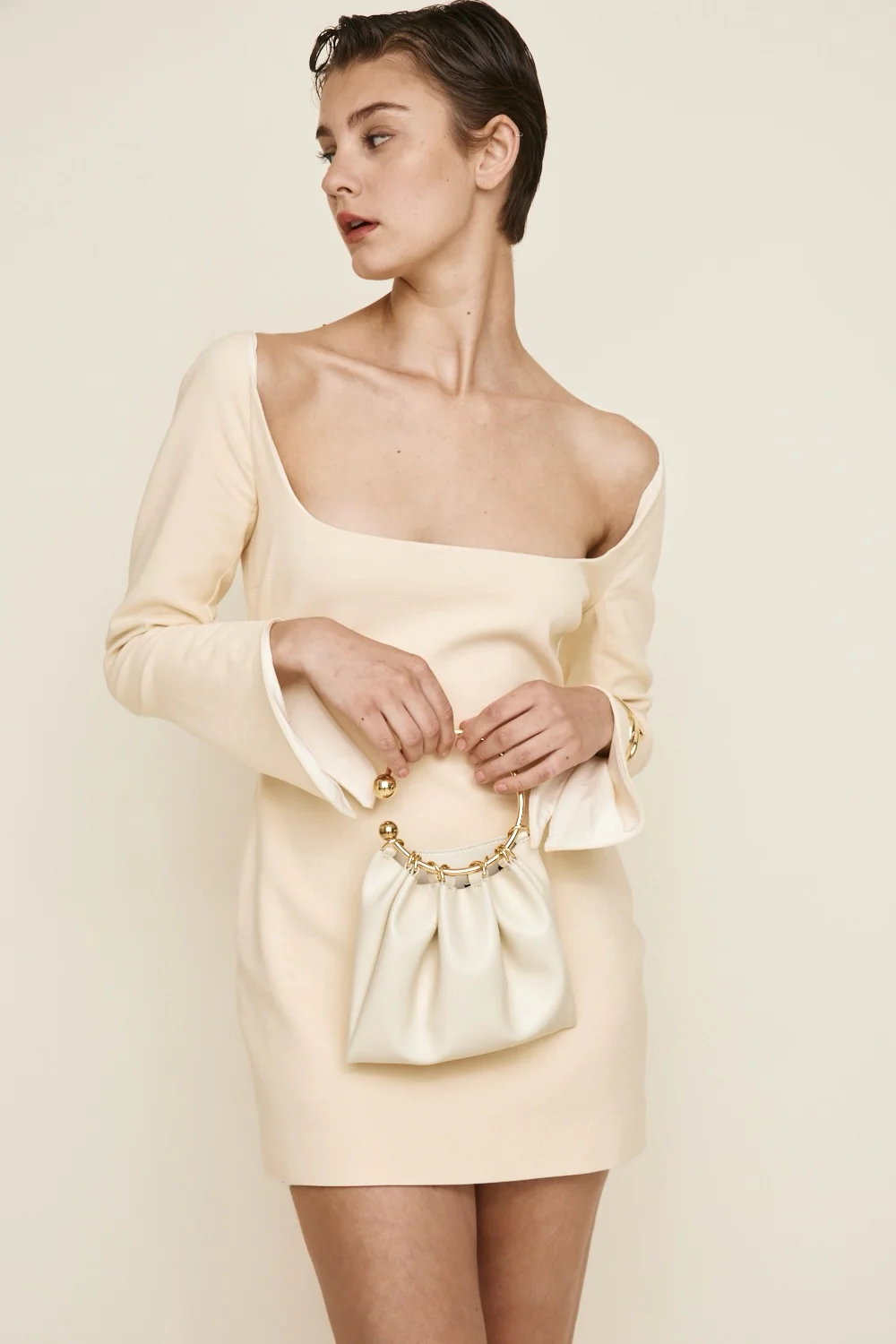 Cream Ring Handle Bag (Pre-Order Only. Will Ship Mid March) - Image 14