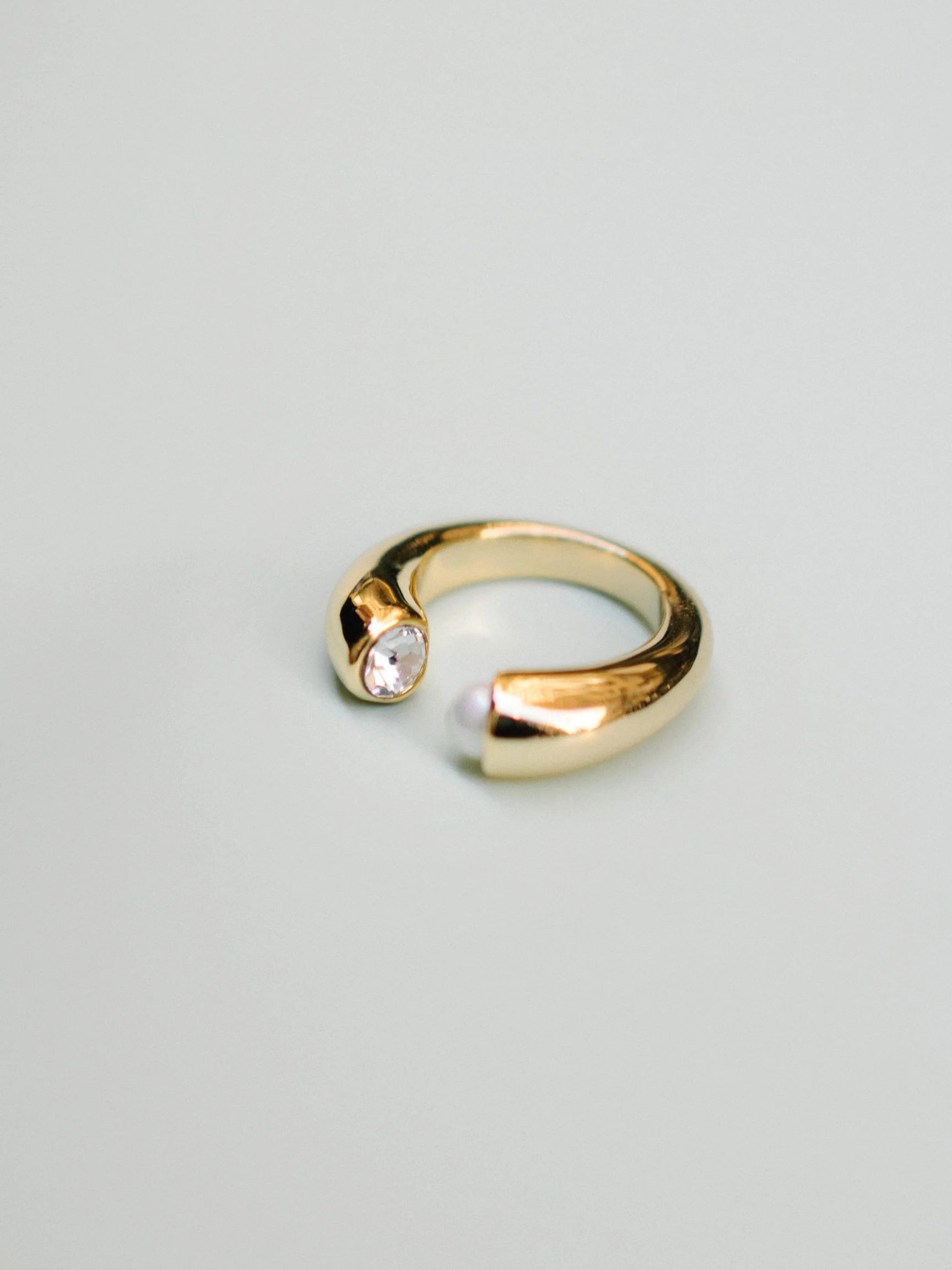 Crystal Pearl Open Ring (Final Sale) - Image 3