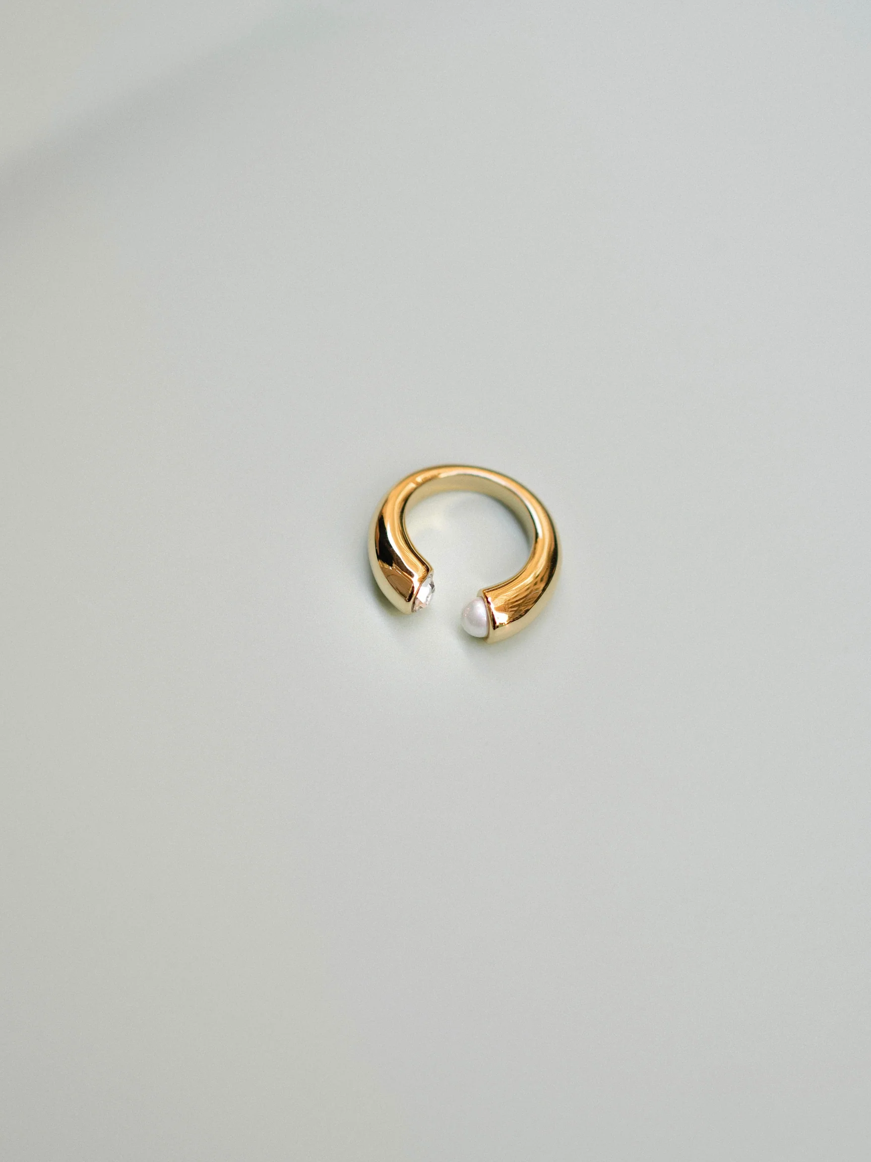 Crystal Pearl Open Ring (Final Sale) - Image 4