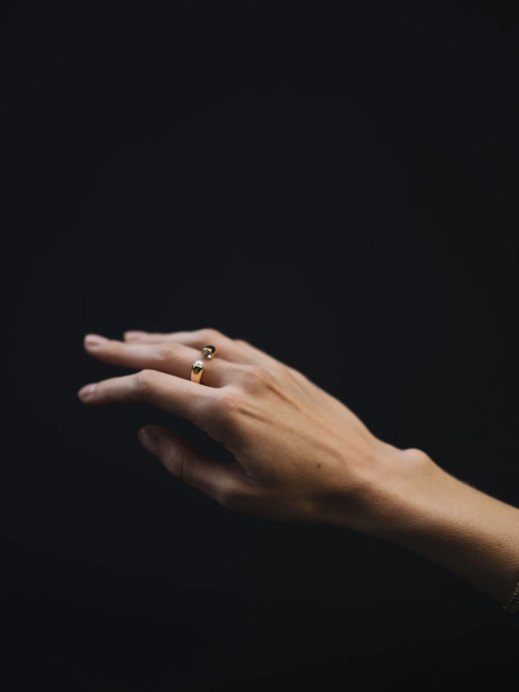 Crystal Pearl Open Ring (Final Sale) - Image 5