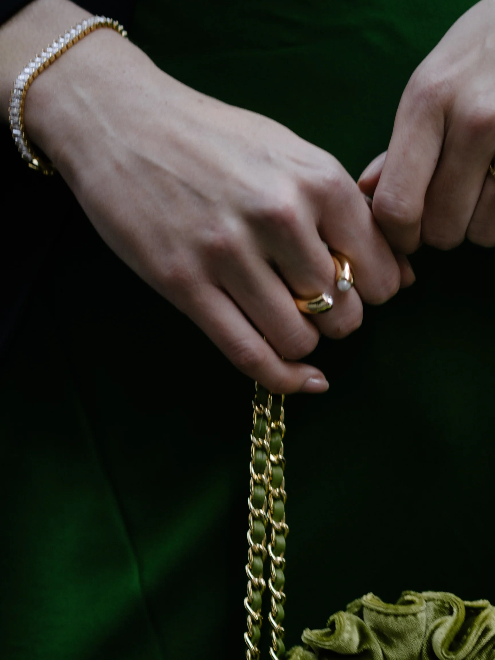 Crystal Pearl Open Ring (Final Sale) - Image 6