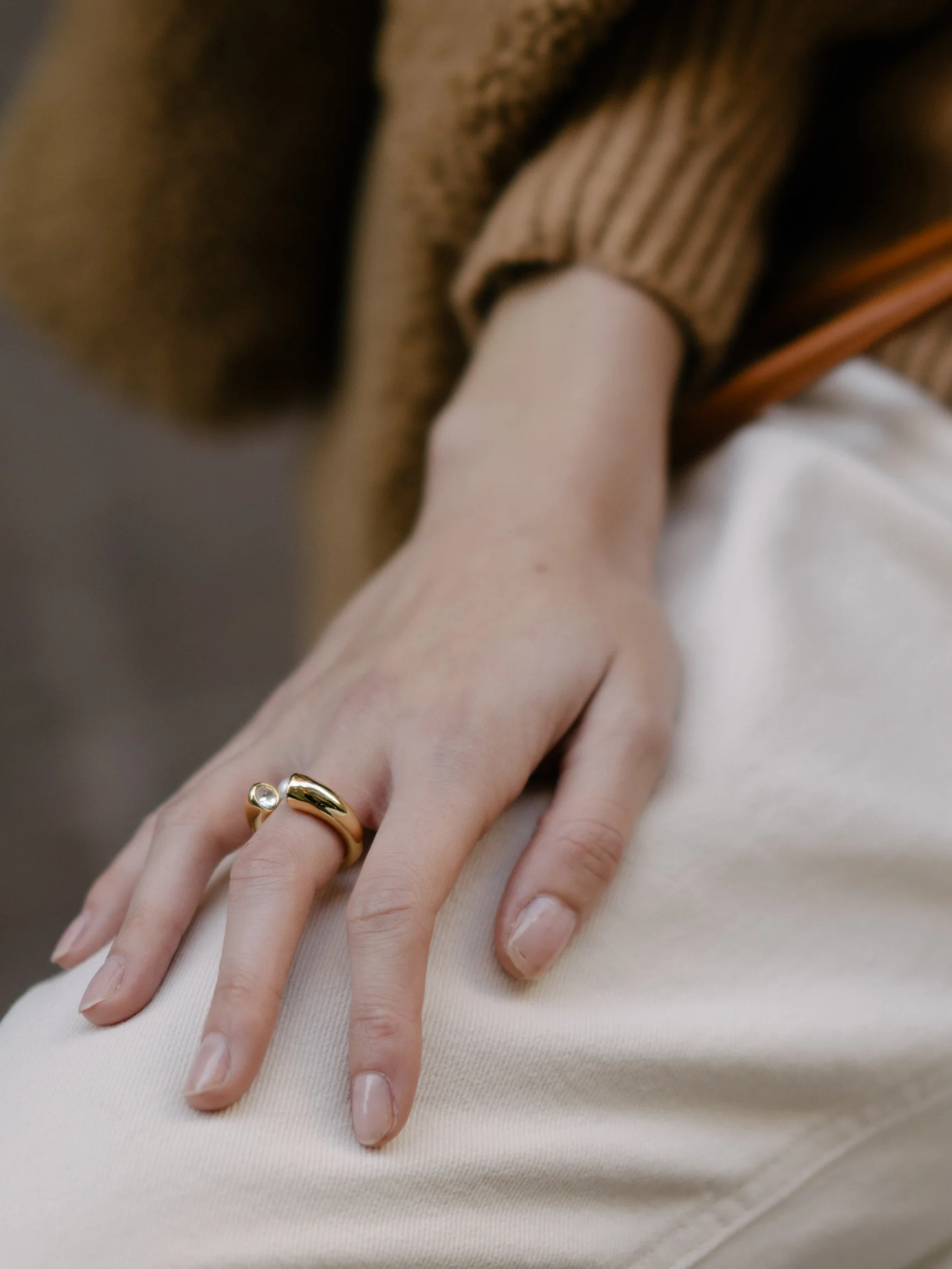 Crystal Pearl Open Ring (Final Sale) - Image 7