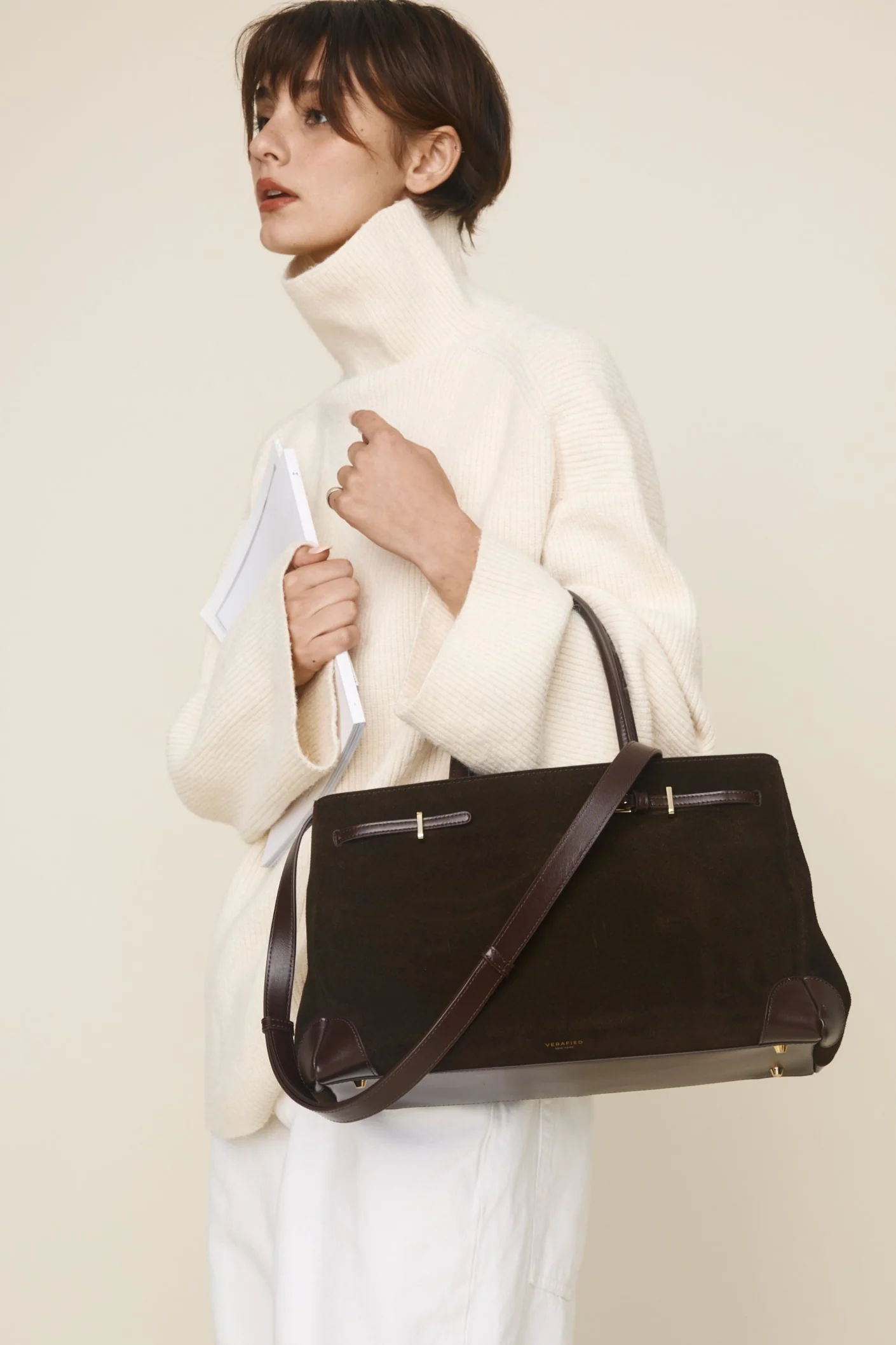 Espresso Suede Book Tote Bag 33 - Image 13