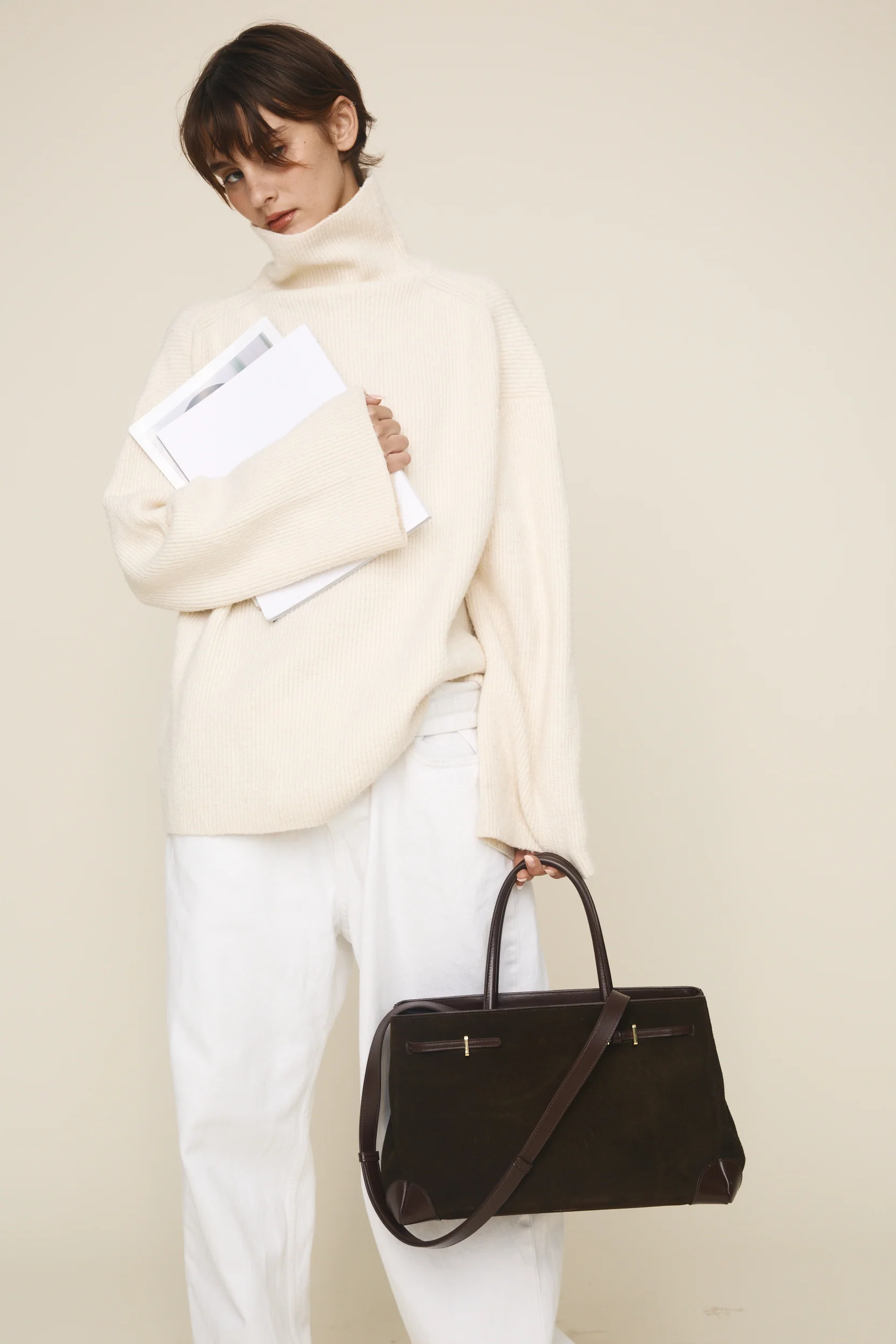 Espresso Suede Book Tote Bag 33 - Image 14