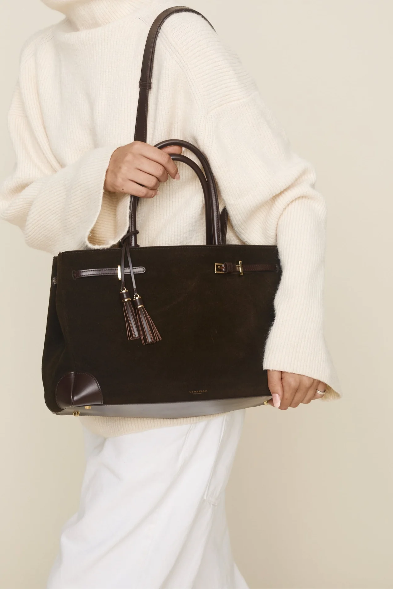 Espresso Suede Book Tote Bag 33 - Image 16