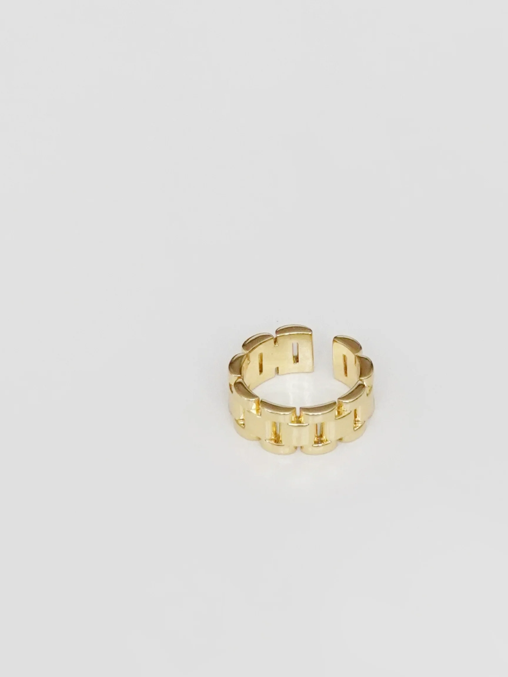 Gold three-link Open Ring (Final Sale) - Image 4