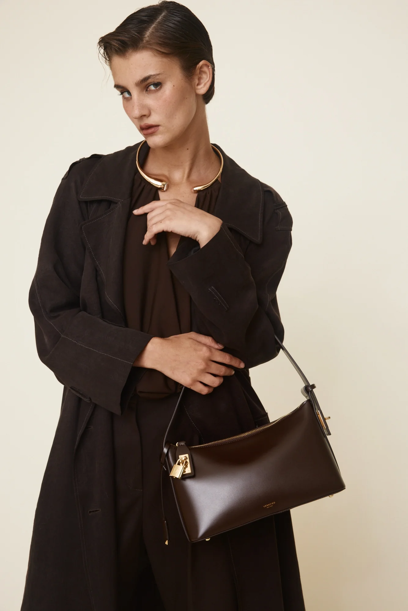 Gold Chocolate Hobo Bag - Image 15