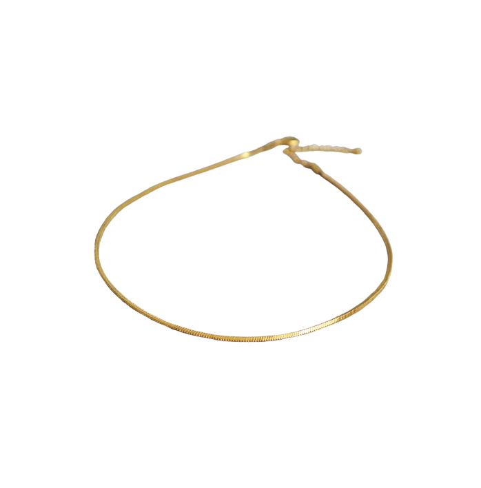 Gold Herringbone Chain Necklace - Image 3