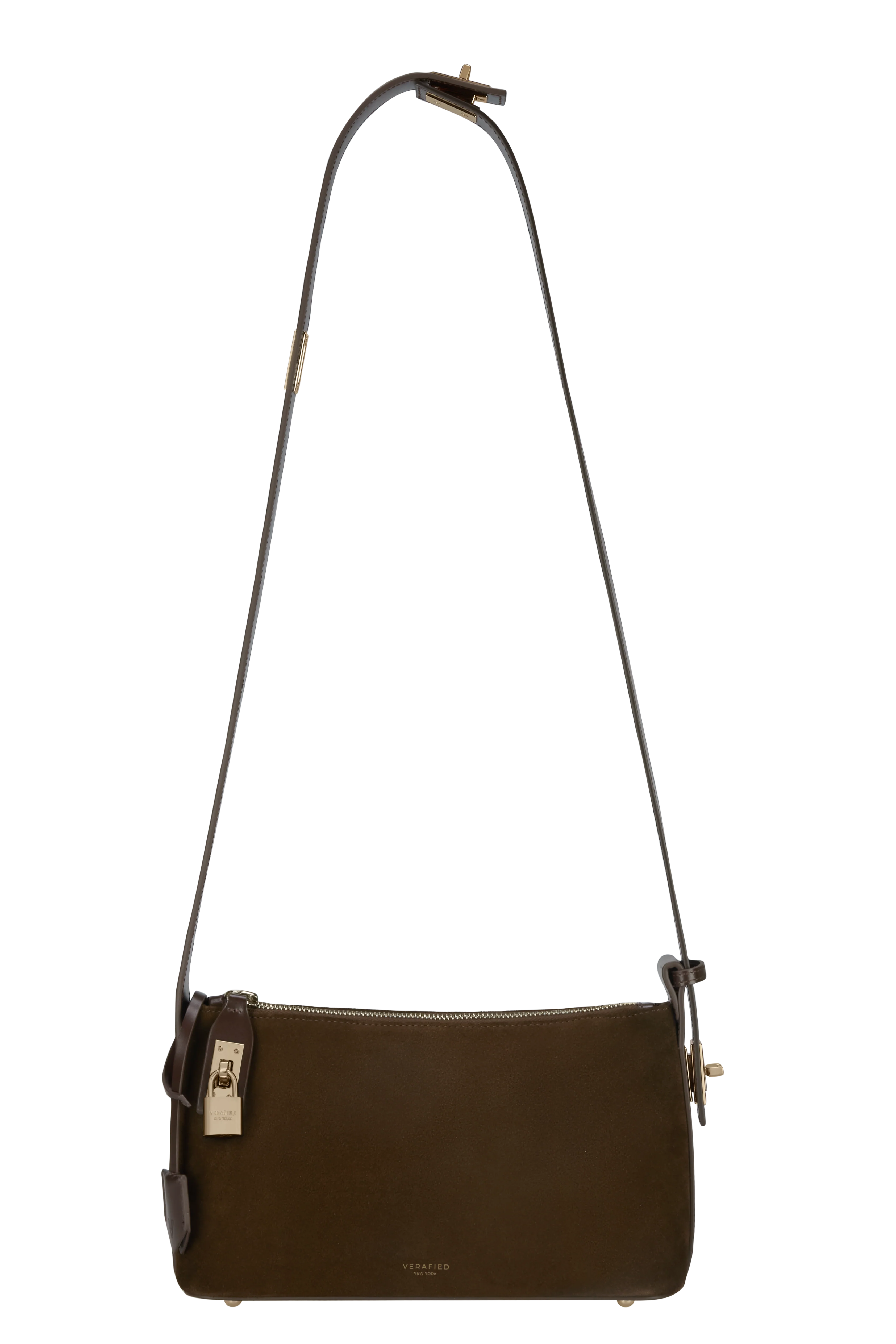 Gold Espresso Suede Hobo Bag - Image 19