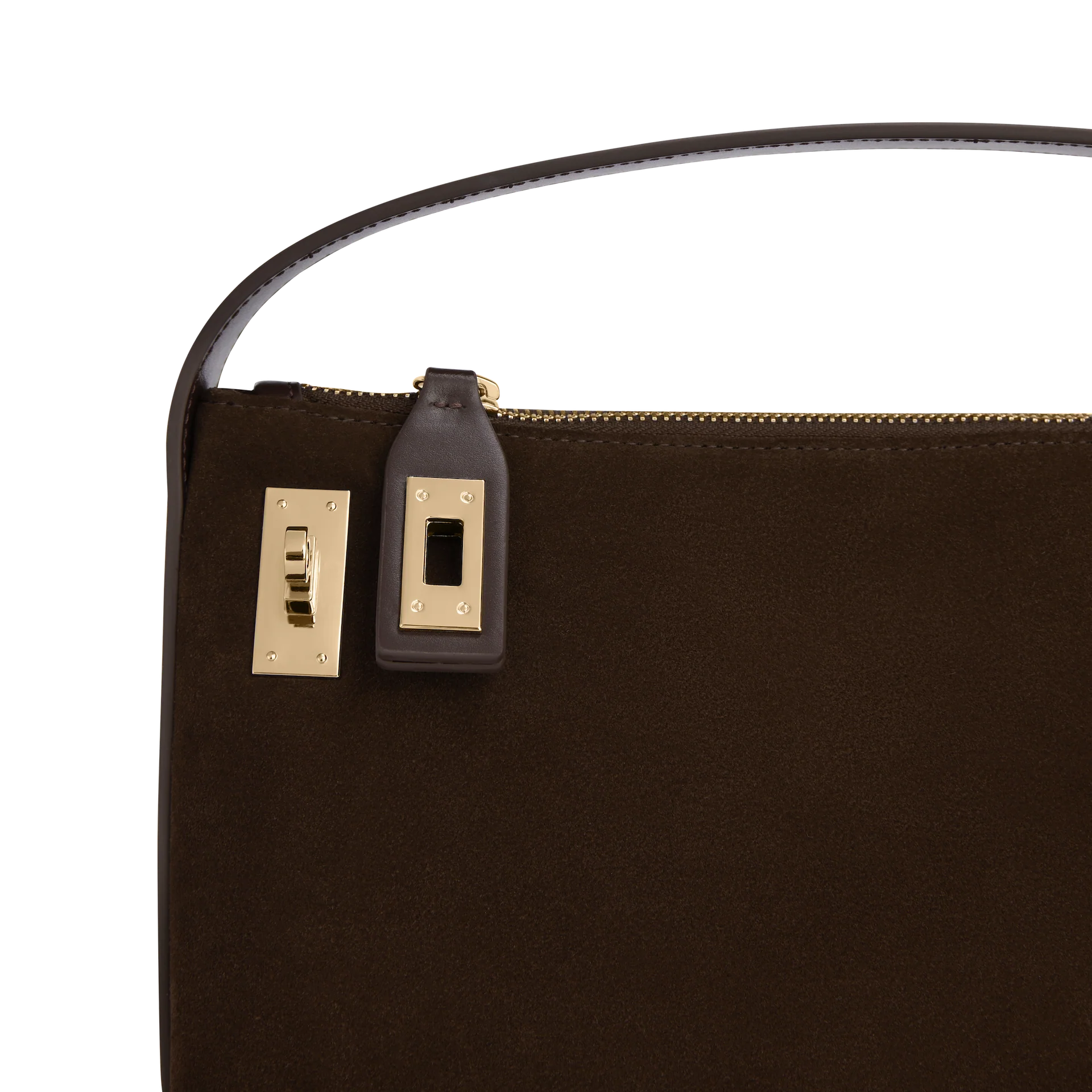 Gold Espresso Suede Hobo Bag - Image 6