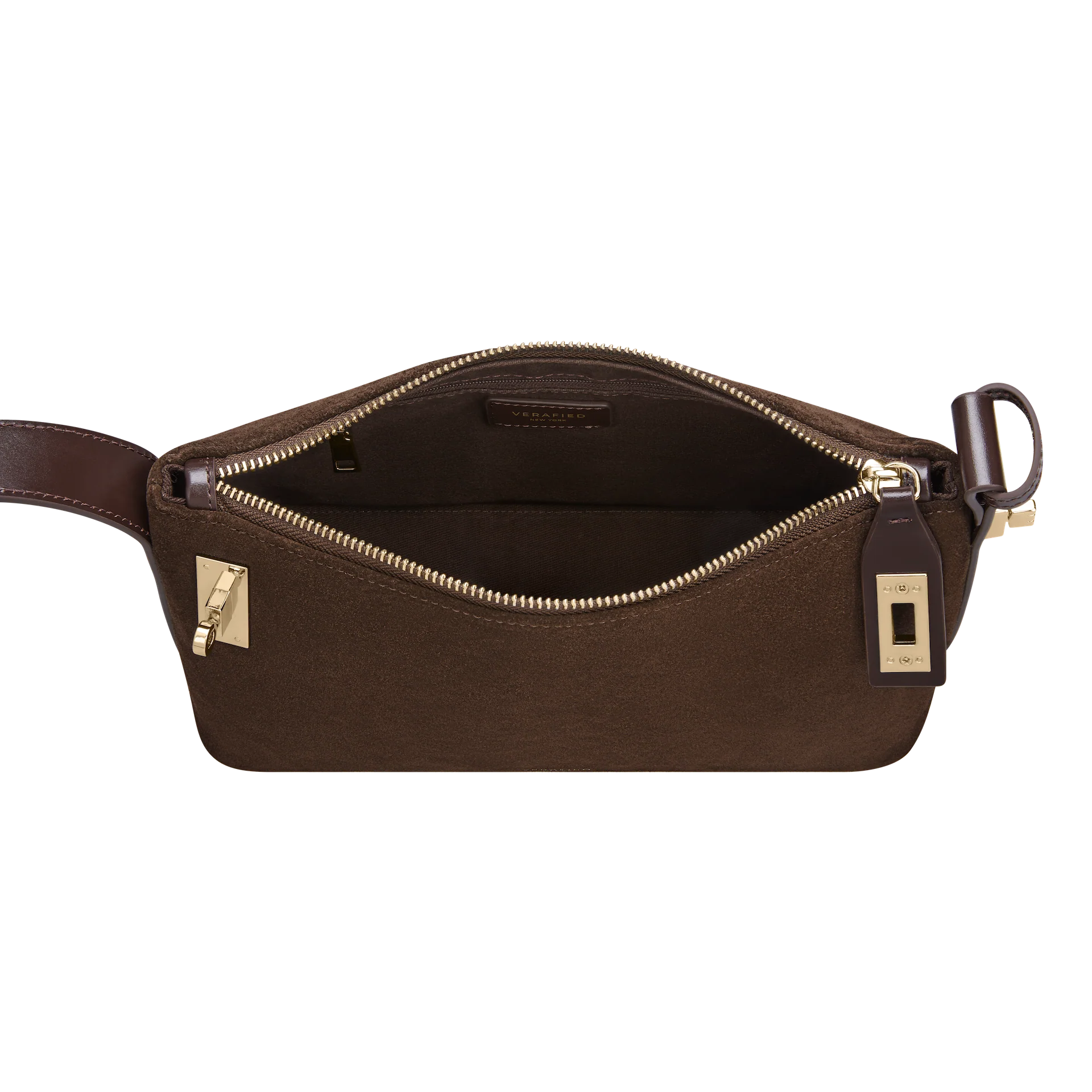 Gold Espresso Suede Hobo Bag - Image 7