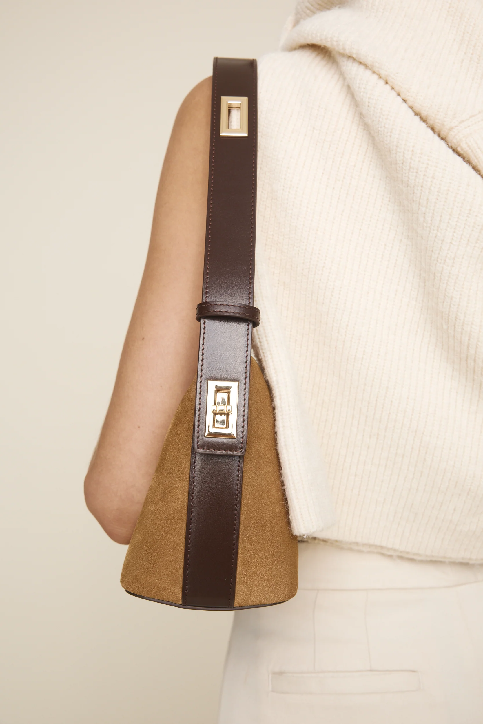 Gold Suede Hobo Bag - Image 14