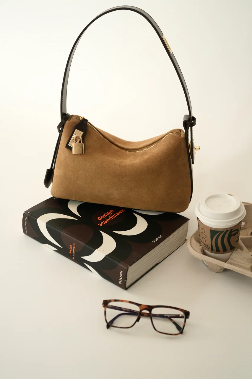 Gold Suede Hobo Bag - Image 17