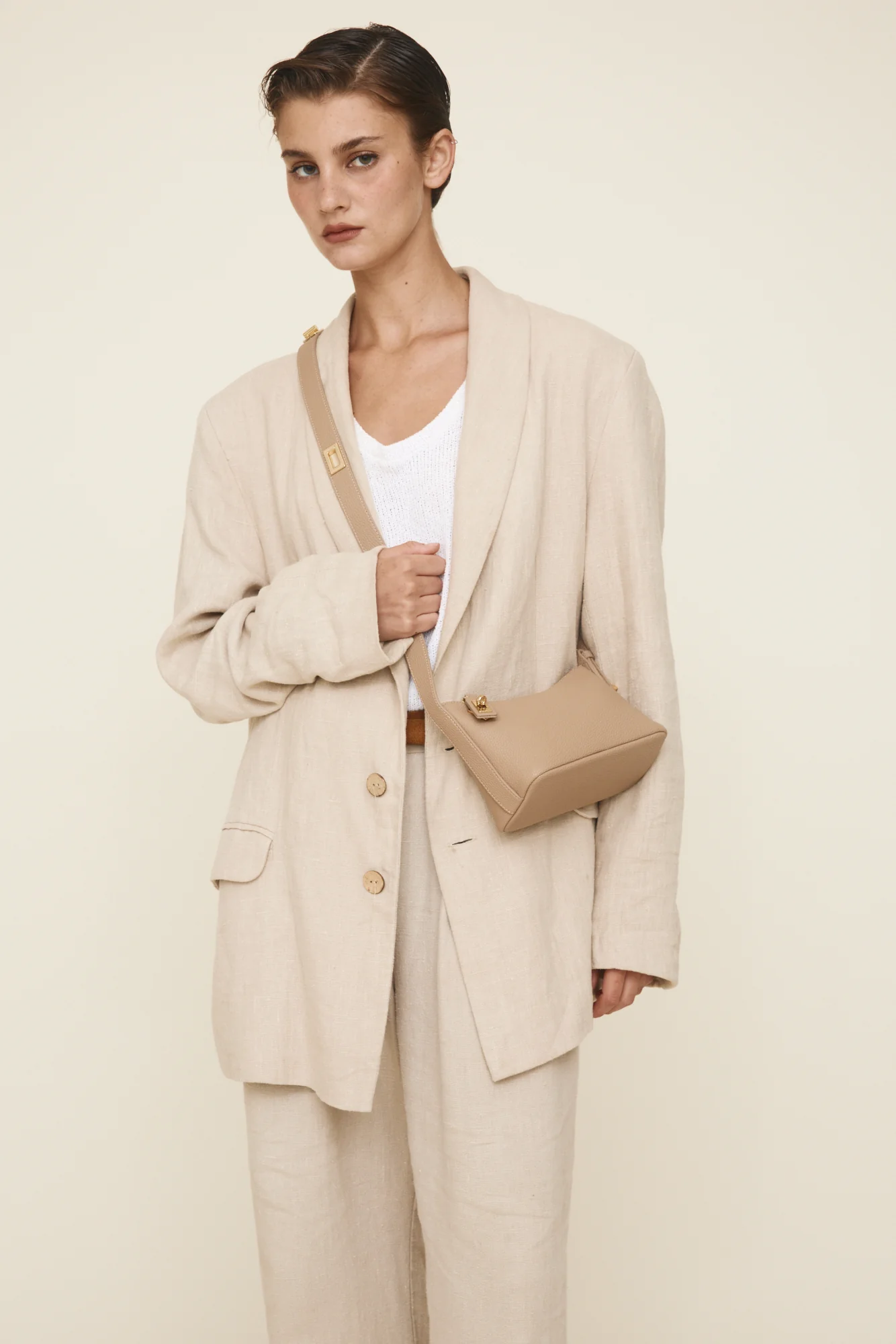 Mini Beige Crossbody Extension Strap - Image 4