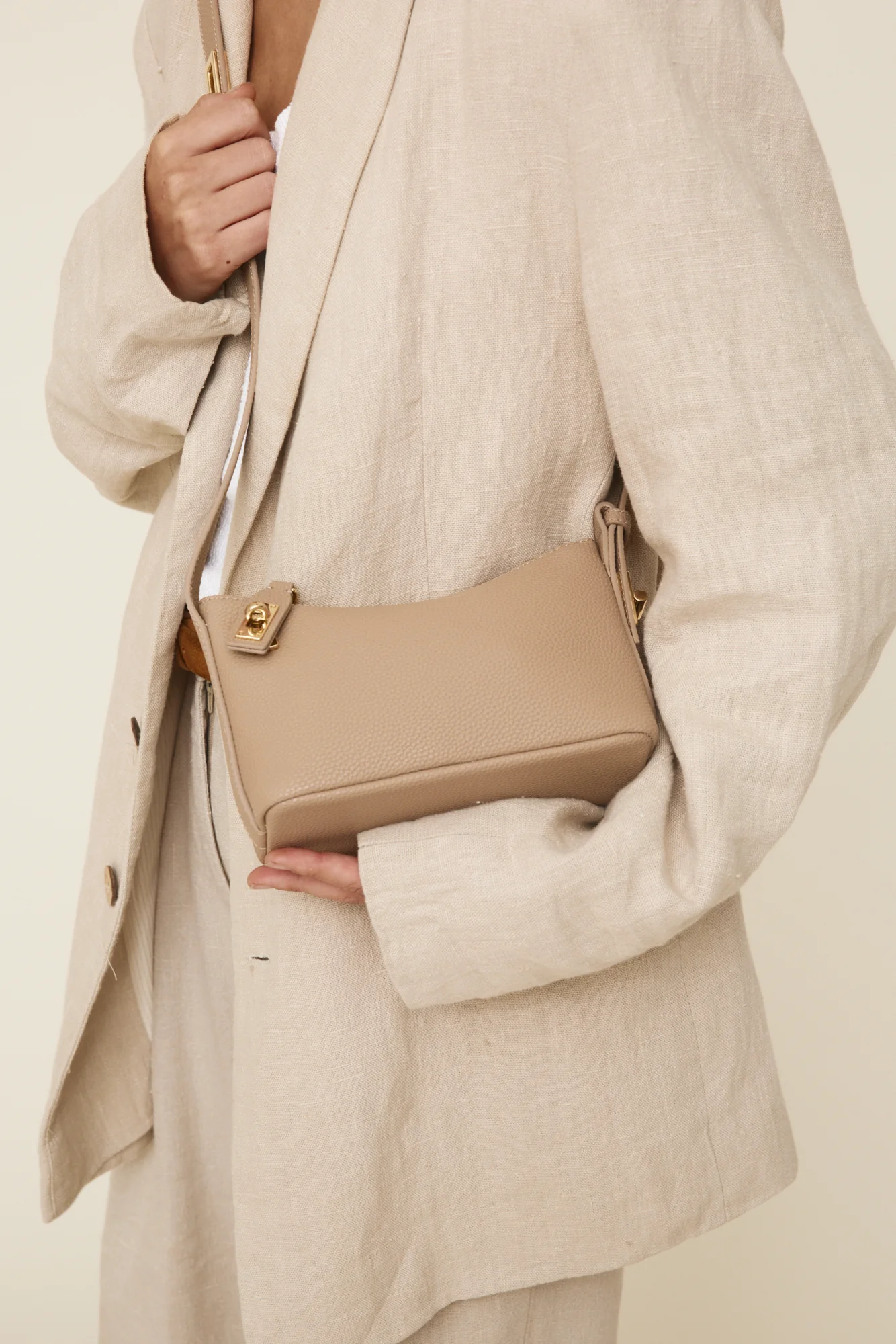 Mini Beige Crossbody Extension Strap - Image 6