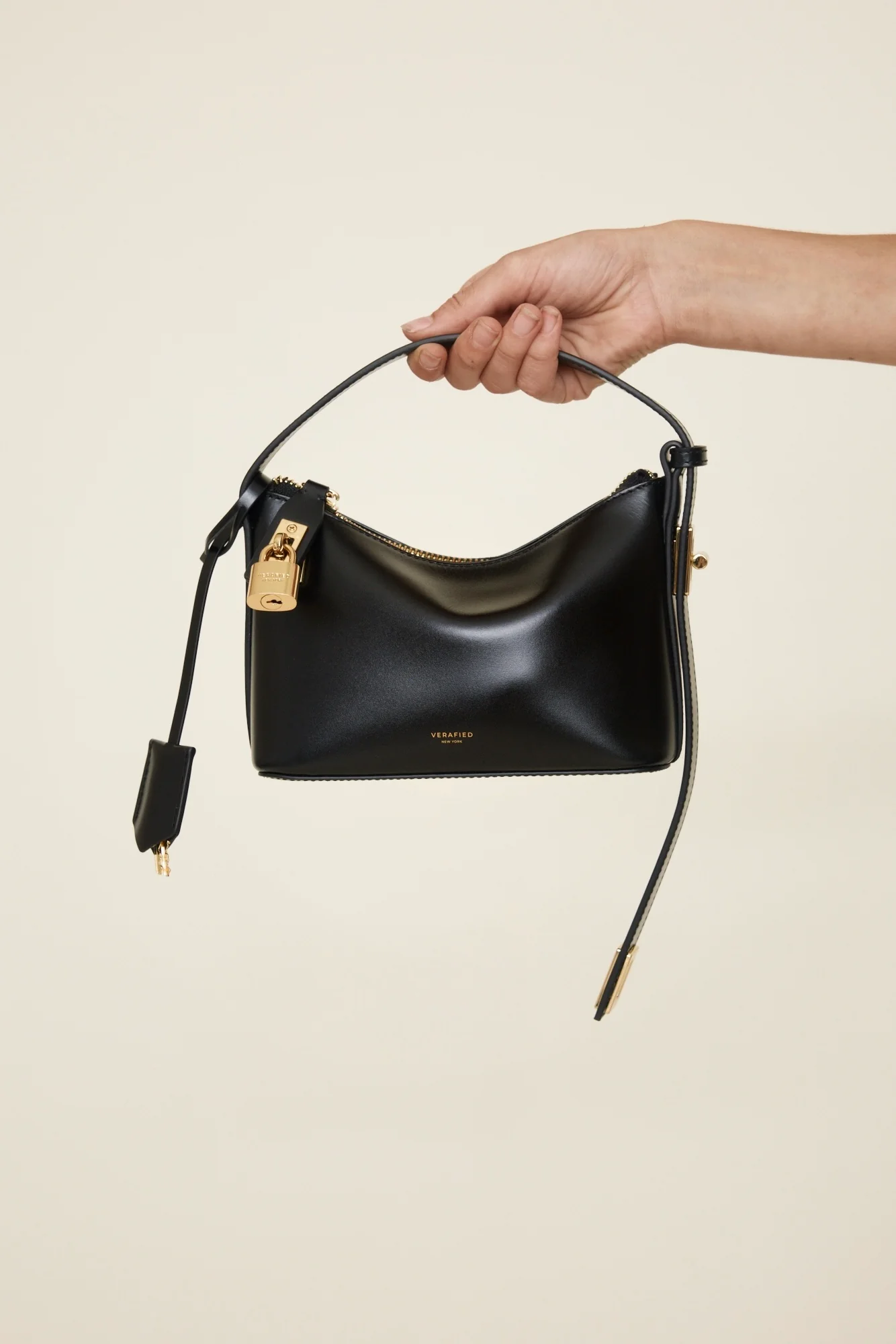 Mini Gold Black Hobo Bag - Image 12