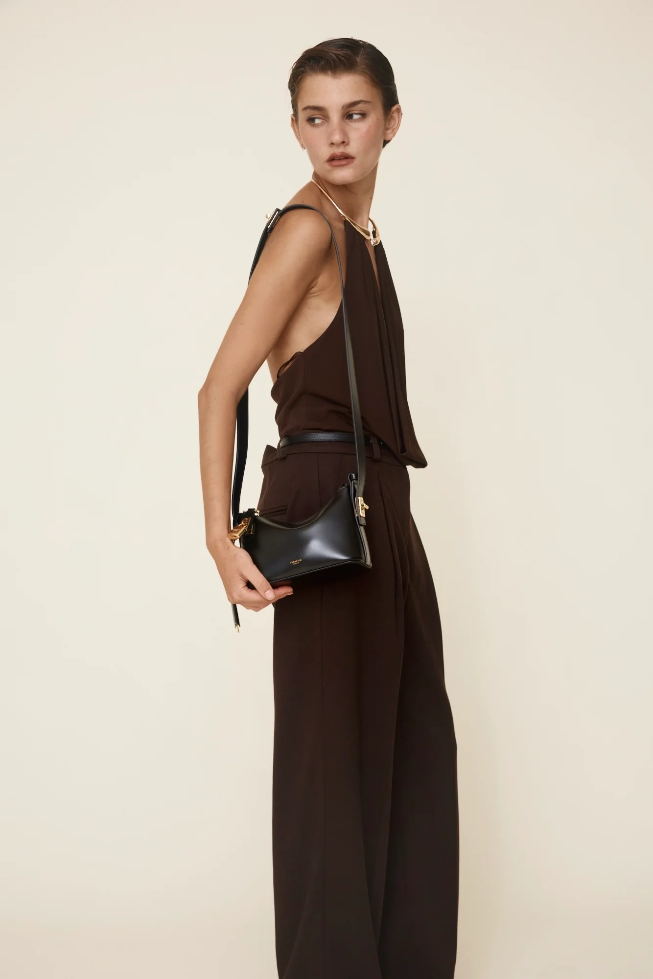 Mini Gold Black Hobo Bag - Image 18