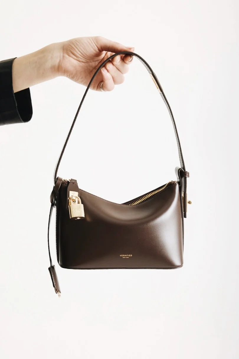 Mini Gold Chocolate Hobo Bag - Image 15