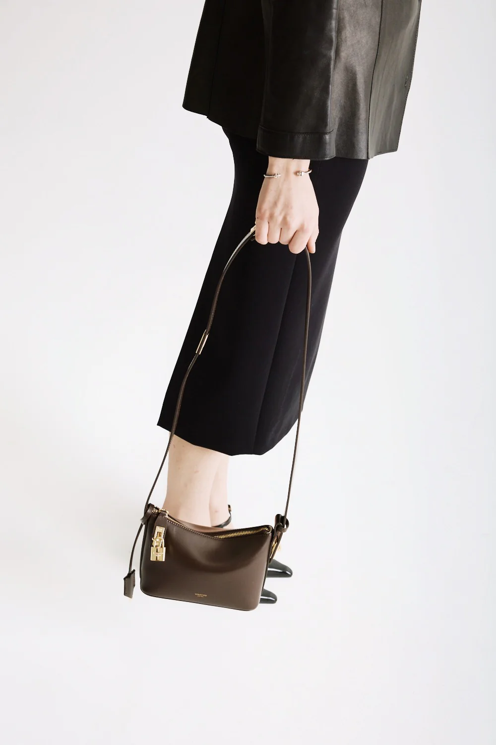 Mini Gold Chocolate Hobo Bag - Image 18