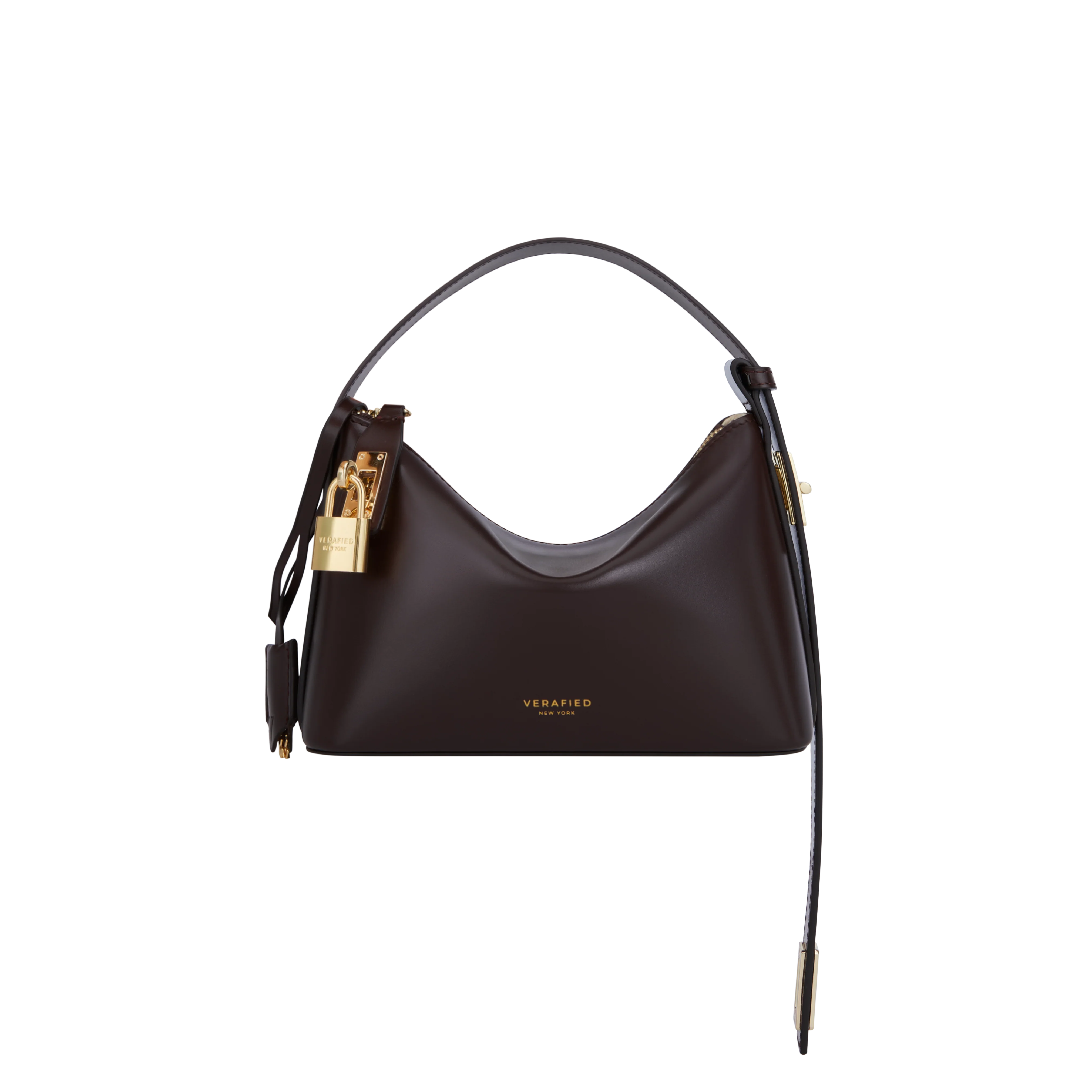 Mini Gold Chocolate Hobo Bag - Image 3