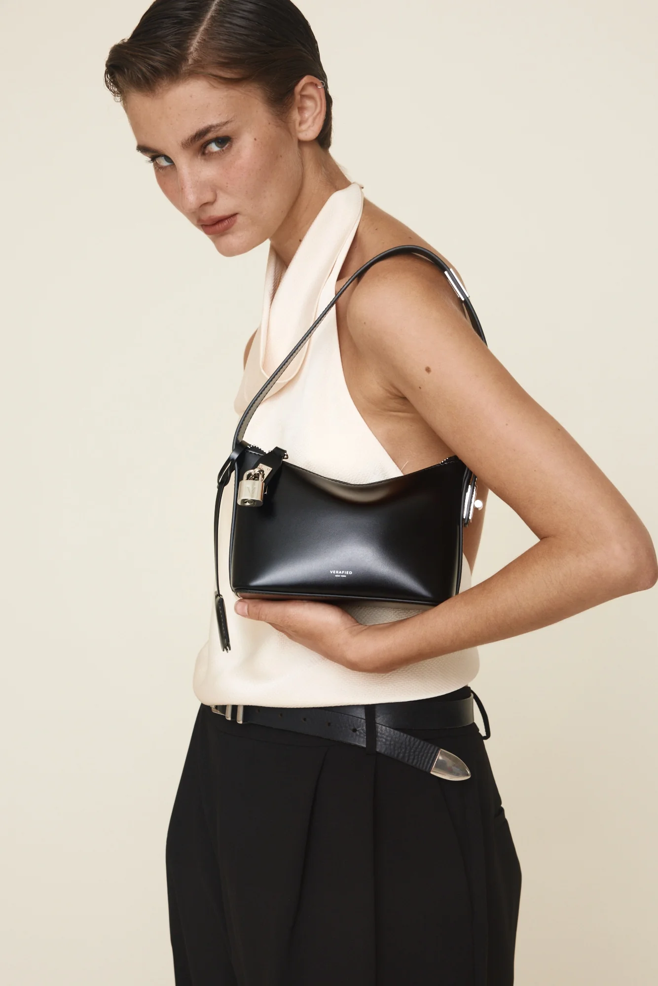 Mini Silver Black Hobo Bag - Image 14