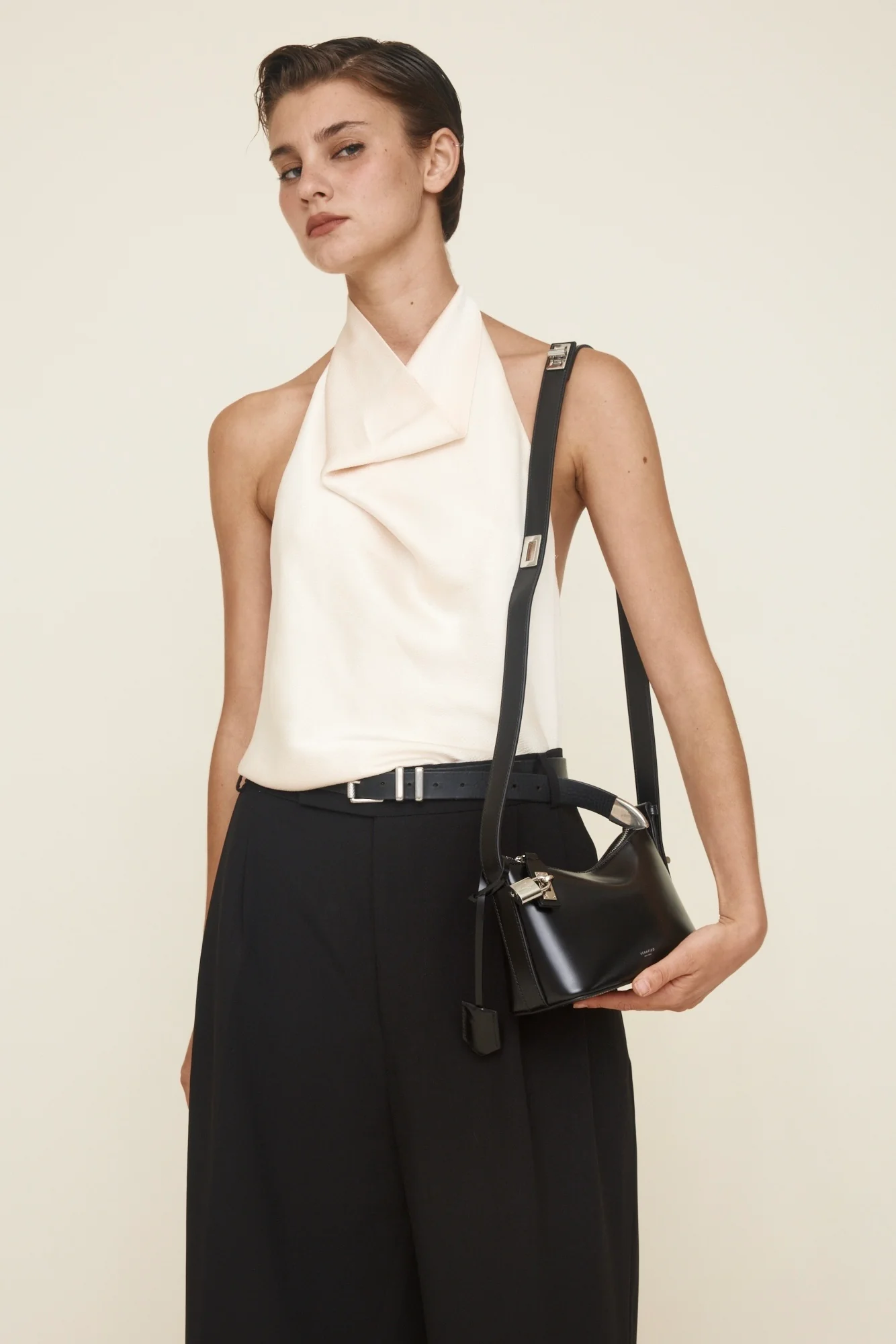 Mini Silver Black Hobo Bag - Image 17