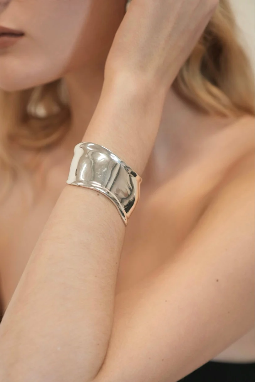 Ripple Silver Cuff Bracelet - Image 3