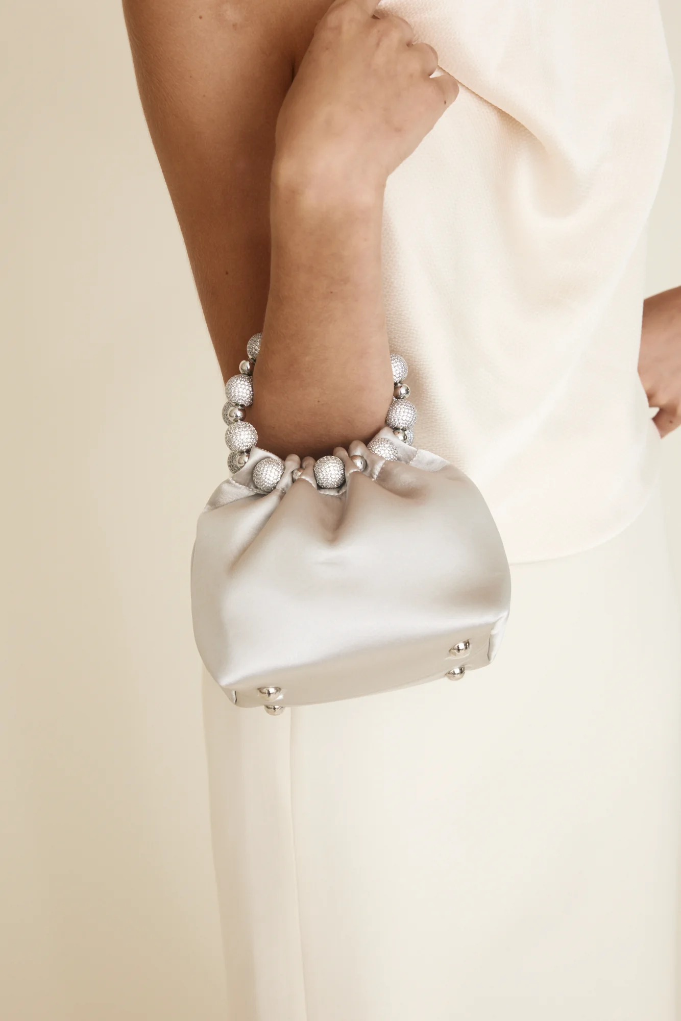 Mini Silver Diamond Handbag - Image 12