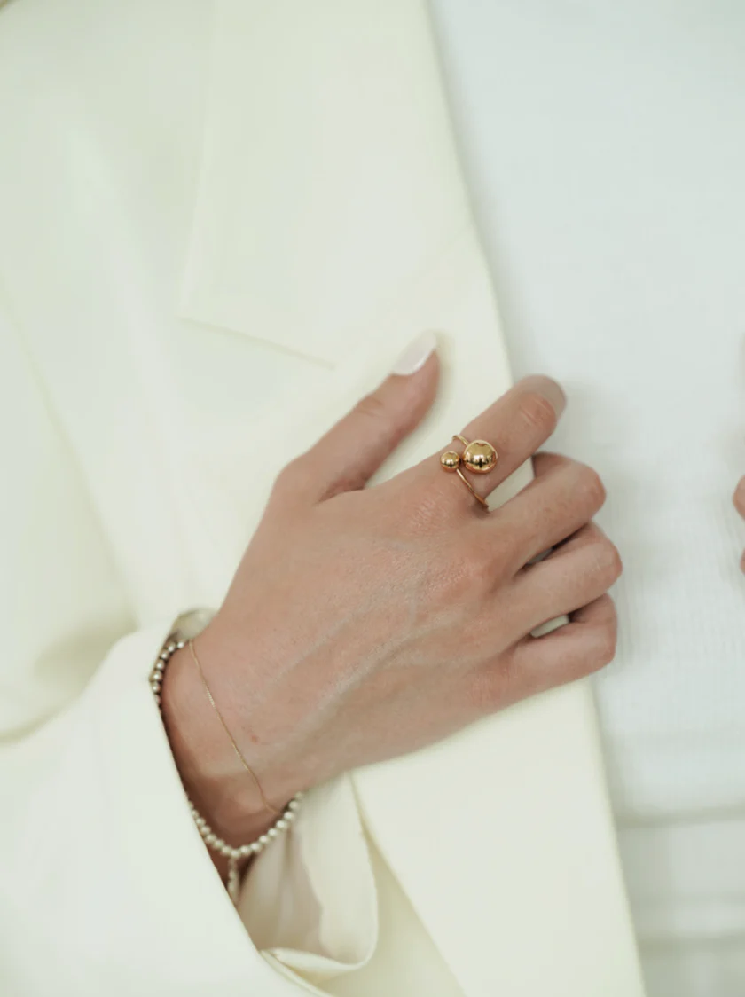 Double Ball Resizable Ring - Image 7