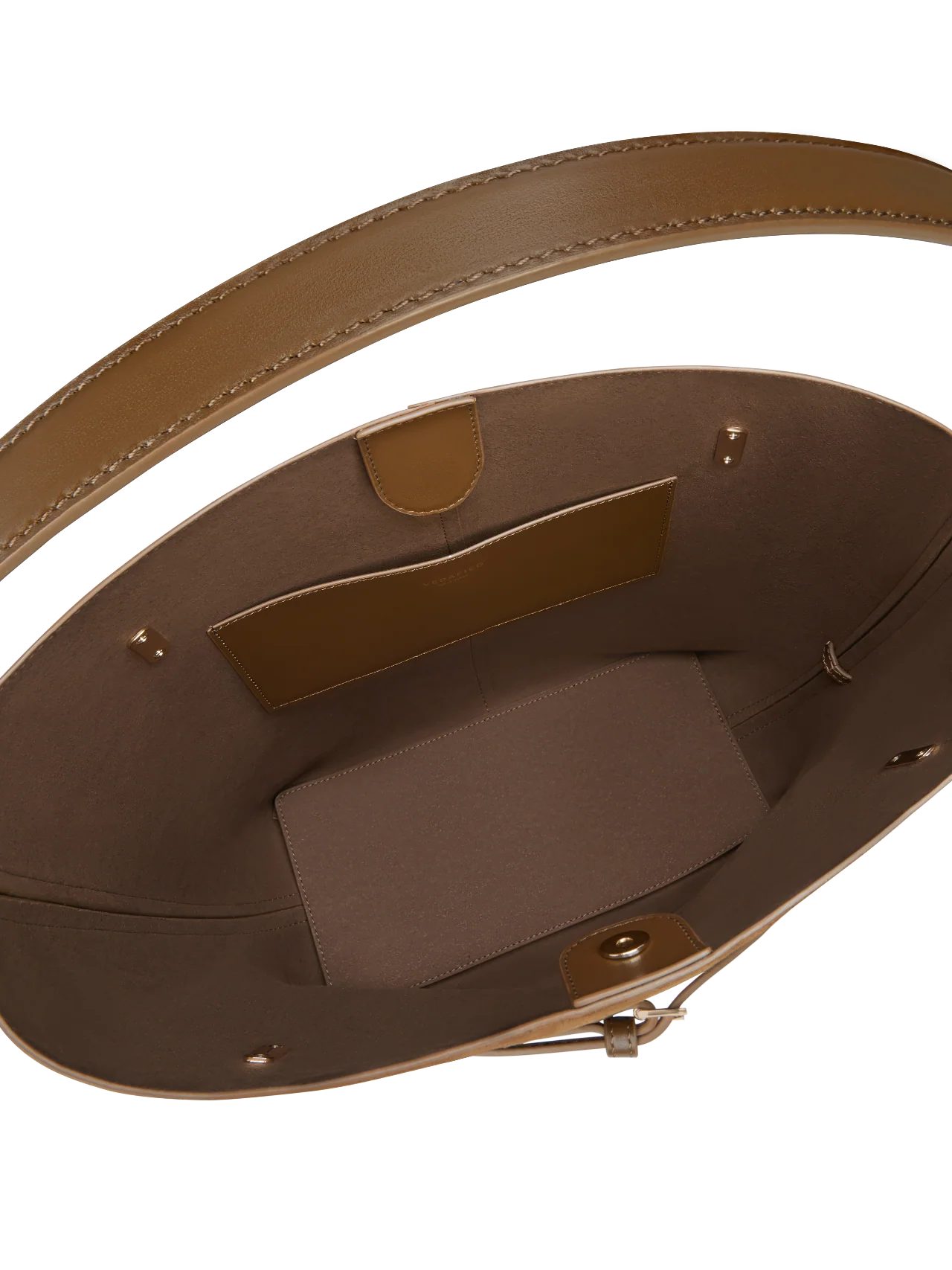 Toffee Suede Belted Tote Bag - Image 11