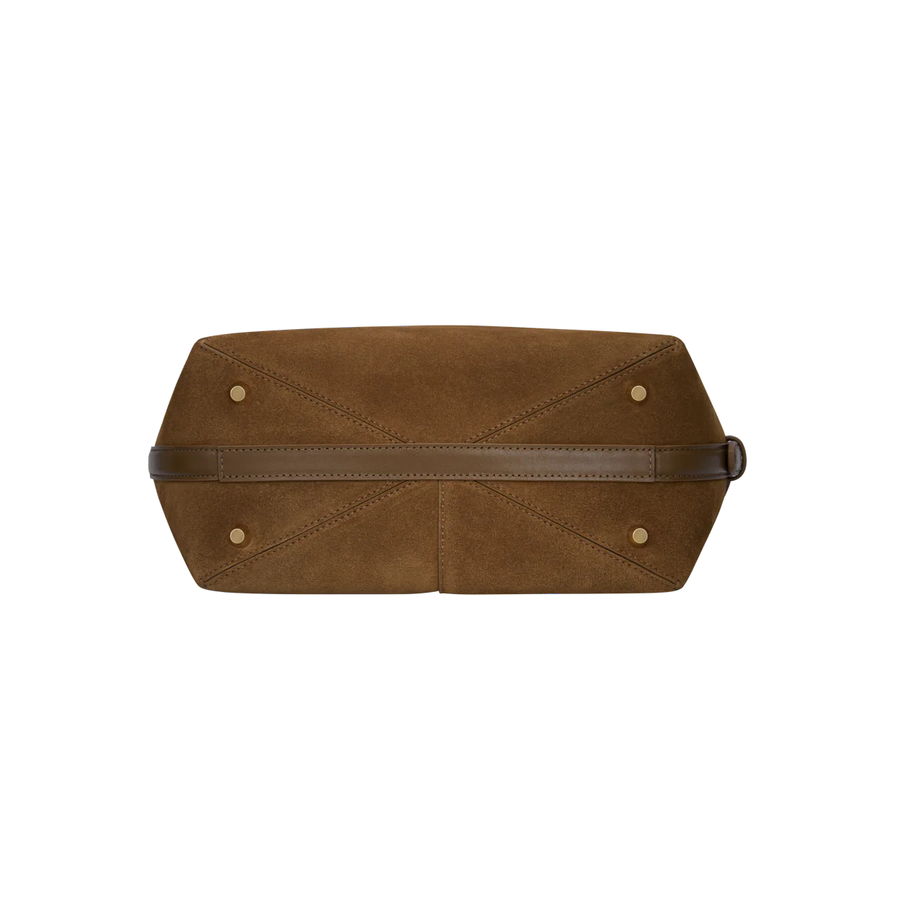 Toffee Suede Belted Tote Bag - Image 8