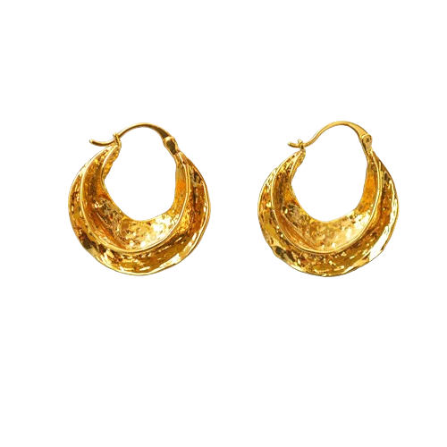 Textured Hoop Earrings - Image 3