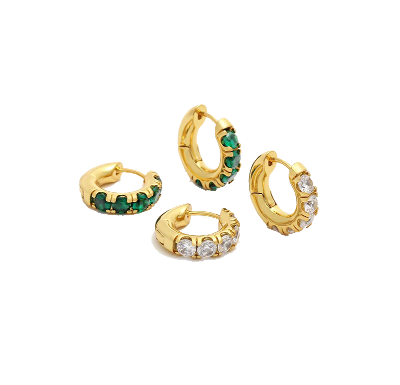 White Stone Hoops (Final Sale) - Image 4