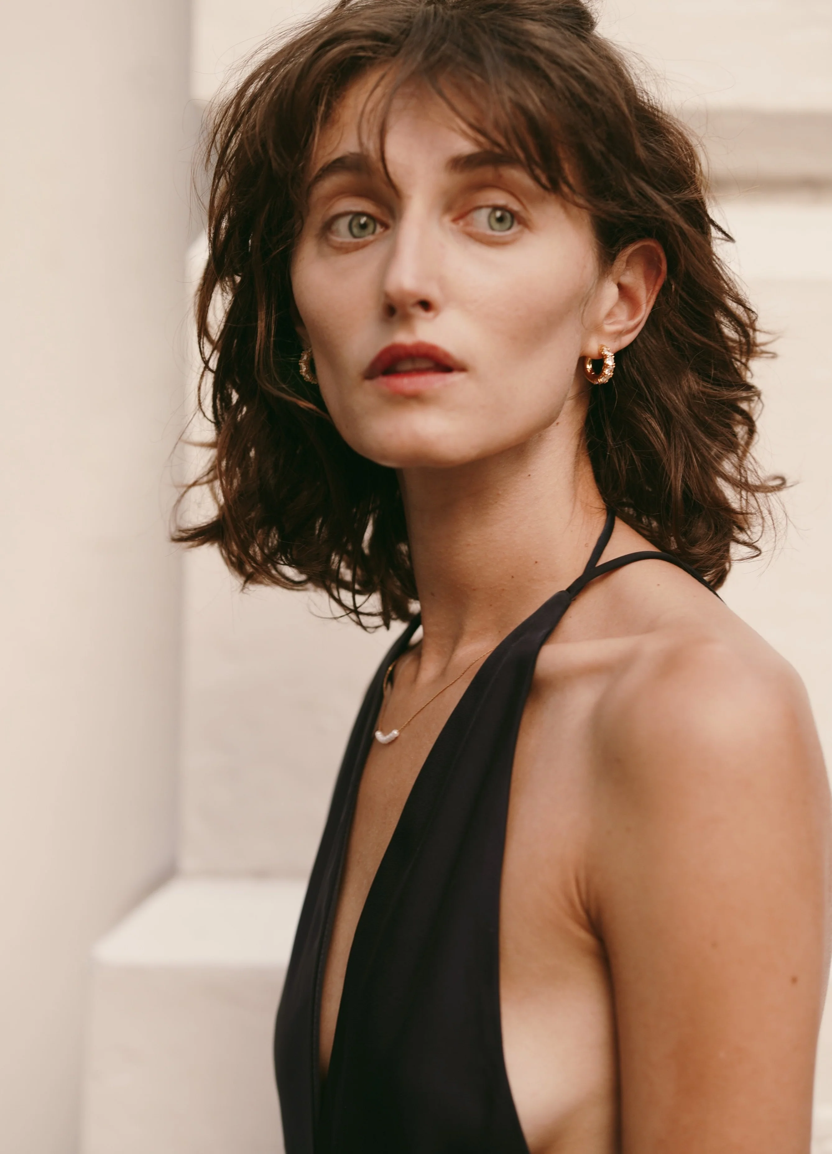 White Stone Hoops (Final Sale) - Image 6