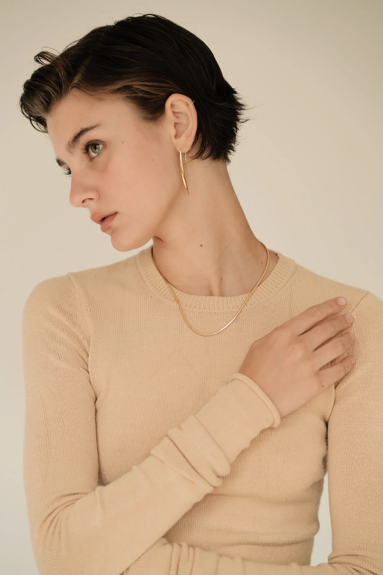 Gold Linear Drop Earrings - Image 10